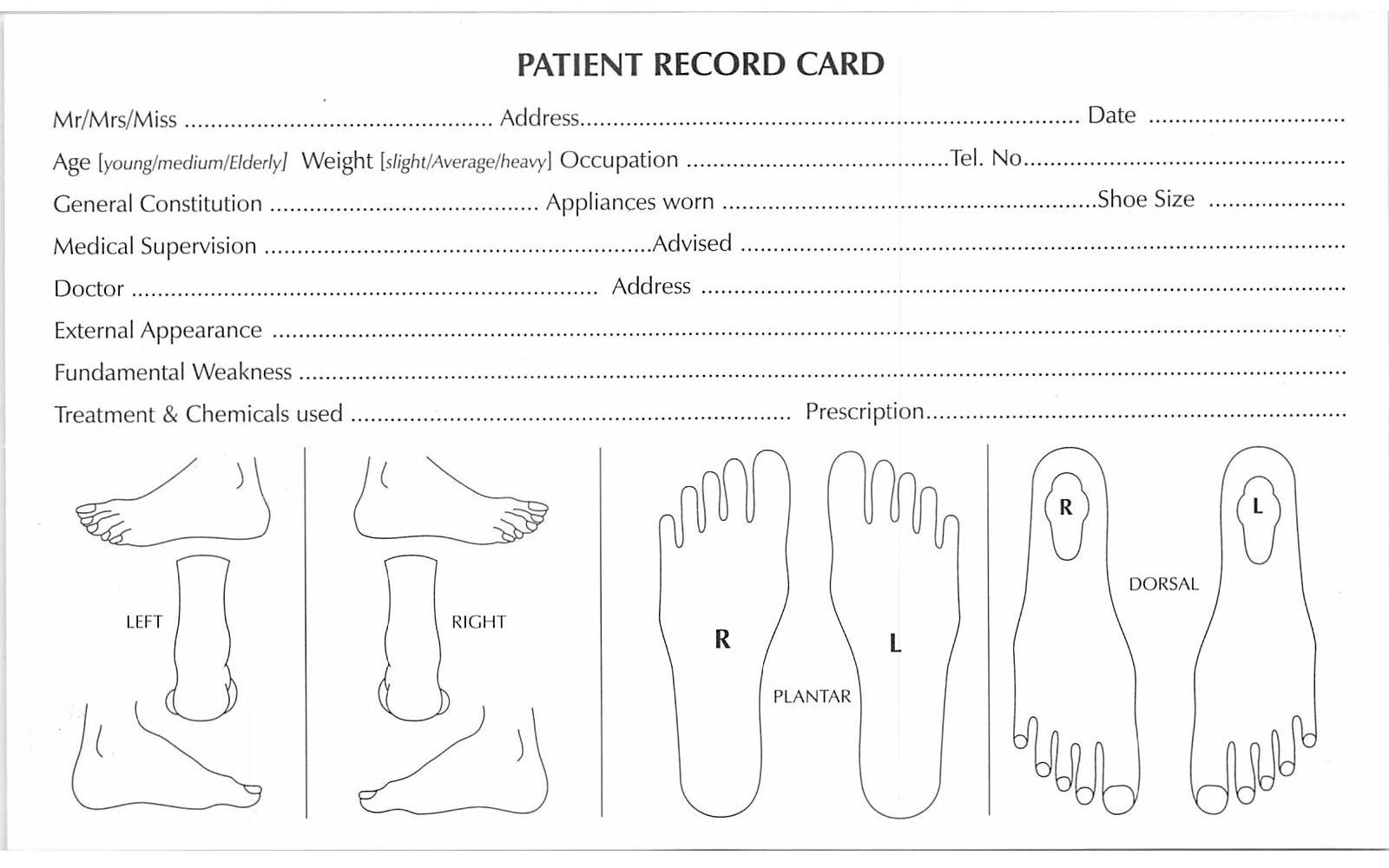 Patient Record Cards – TAFS Products